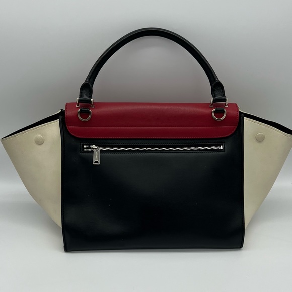 Authentic Celine tricolours Calfskin leather medium Trapeze handbag - Picture 5 of 16